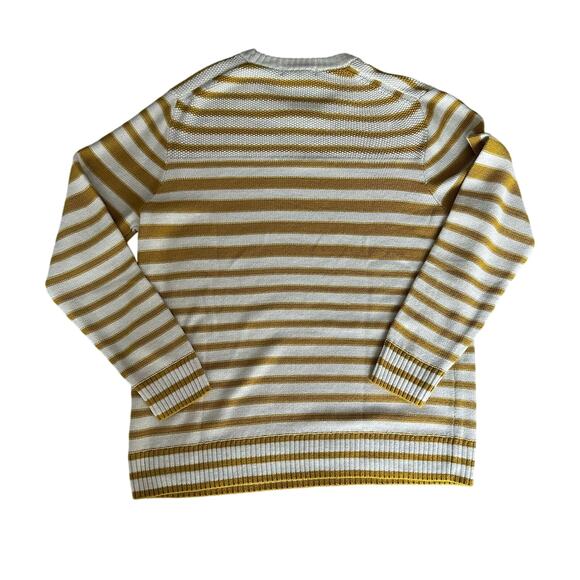 IceBreaker Men's Merino Shearer Crewe Sweater Ecru Heather Gold Stripe XL - Picture 6 of 10
